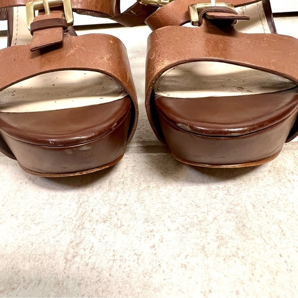 GUESS Ormandi Platform Gladiator Women's Heels sandals Brown leather Y2K 9.5M - Picture 6 of 9